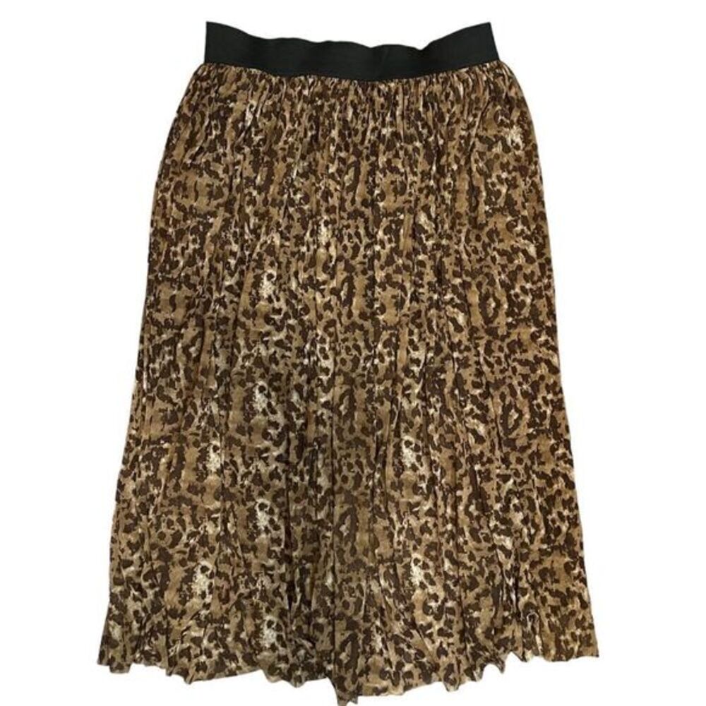 Vince Camuto Leopard-Print  Midi Skirt size L